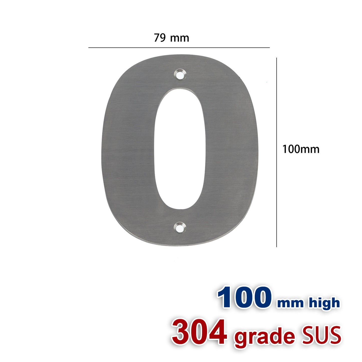 iBase - 100 mm House Number Plate Stainless Steel Flat Sign Mail Letter Numbers Hole Kit - W11330A1.jpg
