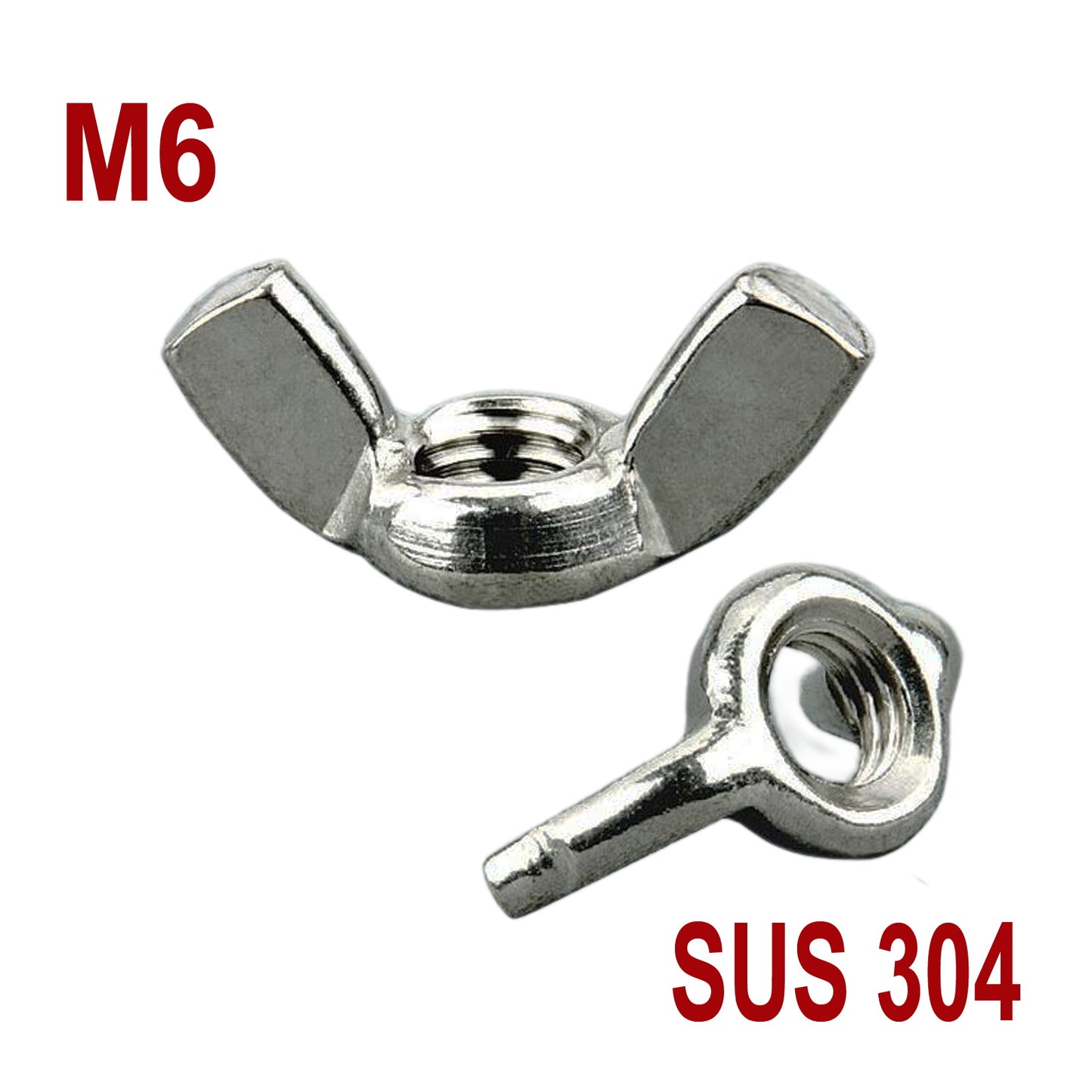 iBase - M6 Wing Nut Butterfly Stainless Steel Metric Wings Nuts Screws Fixings Bolt Kit - W14077VAR.jpg