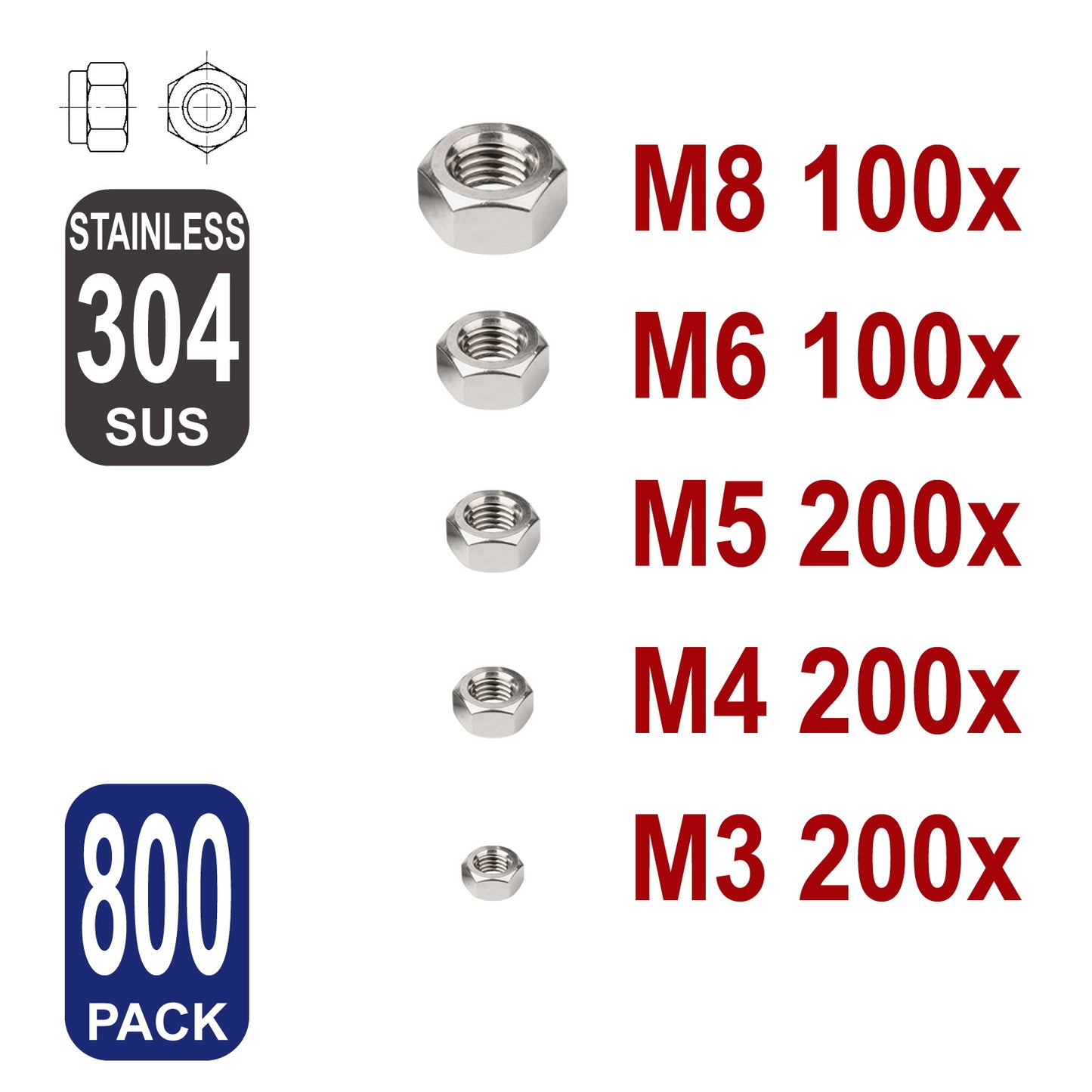 iBase - M3 - M8 Hex Nut Hexagon Stainless Steel 304 Nuts Fasteners Bolts Assortment 800x - W14079VP03.jpg