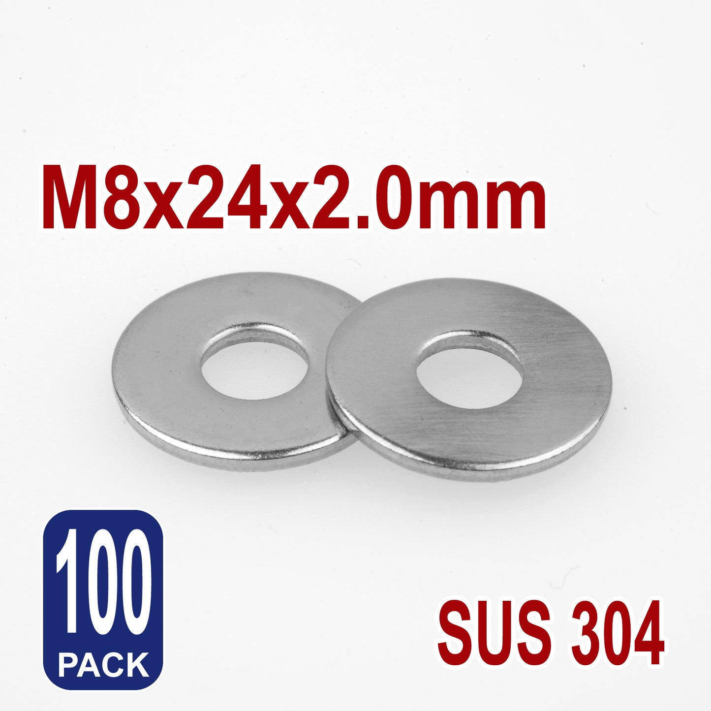 iBase - M8 Penny Mudguard Fender Flat Washers Stainless Steel 304 Metric SS Round Kit - W14088B100.jpg