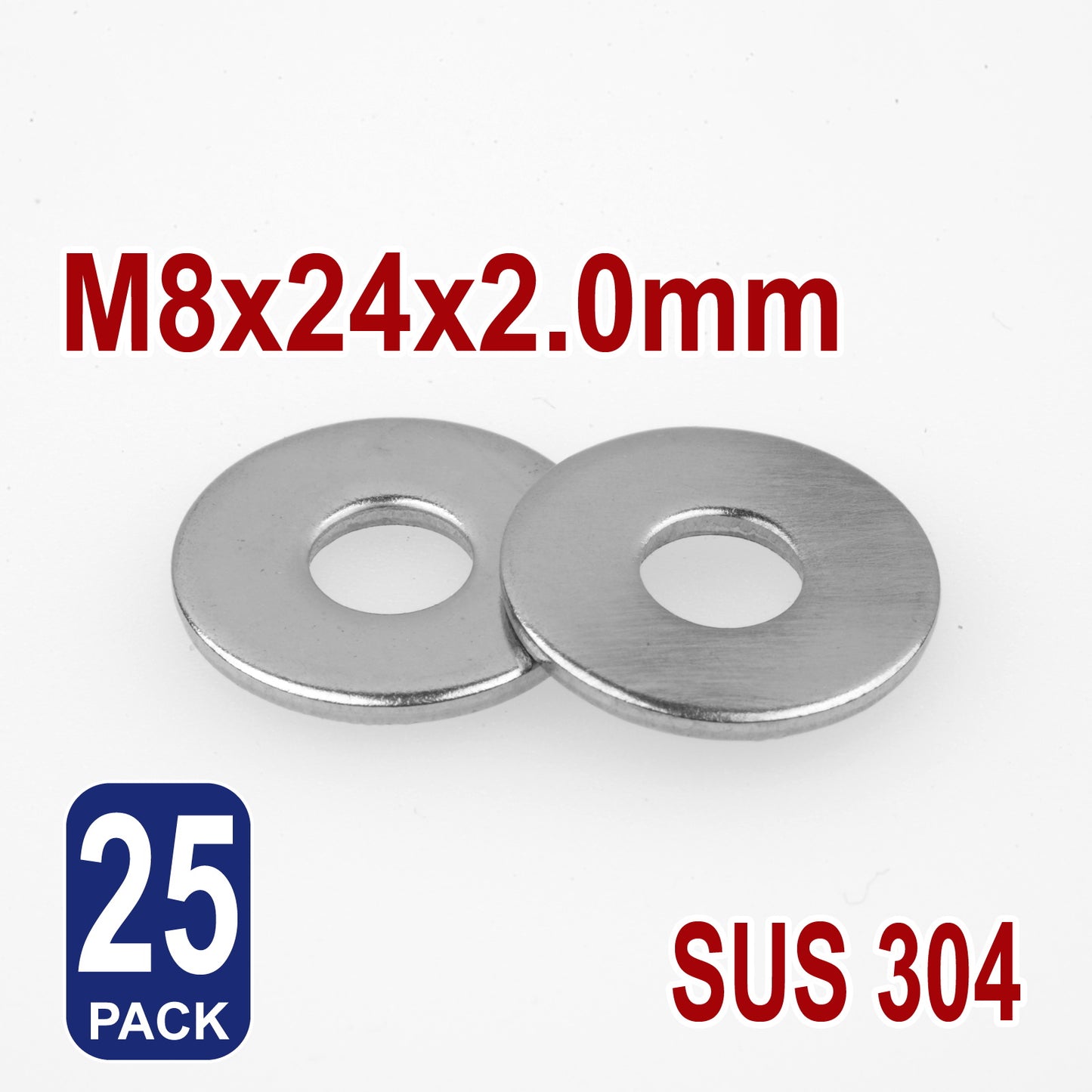 iBase - M8 Penny Mudguard Fender Flat Washers Stainless Steel 304 Metric SS Round Kit - W14088B25.jpg