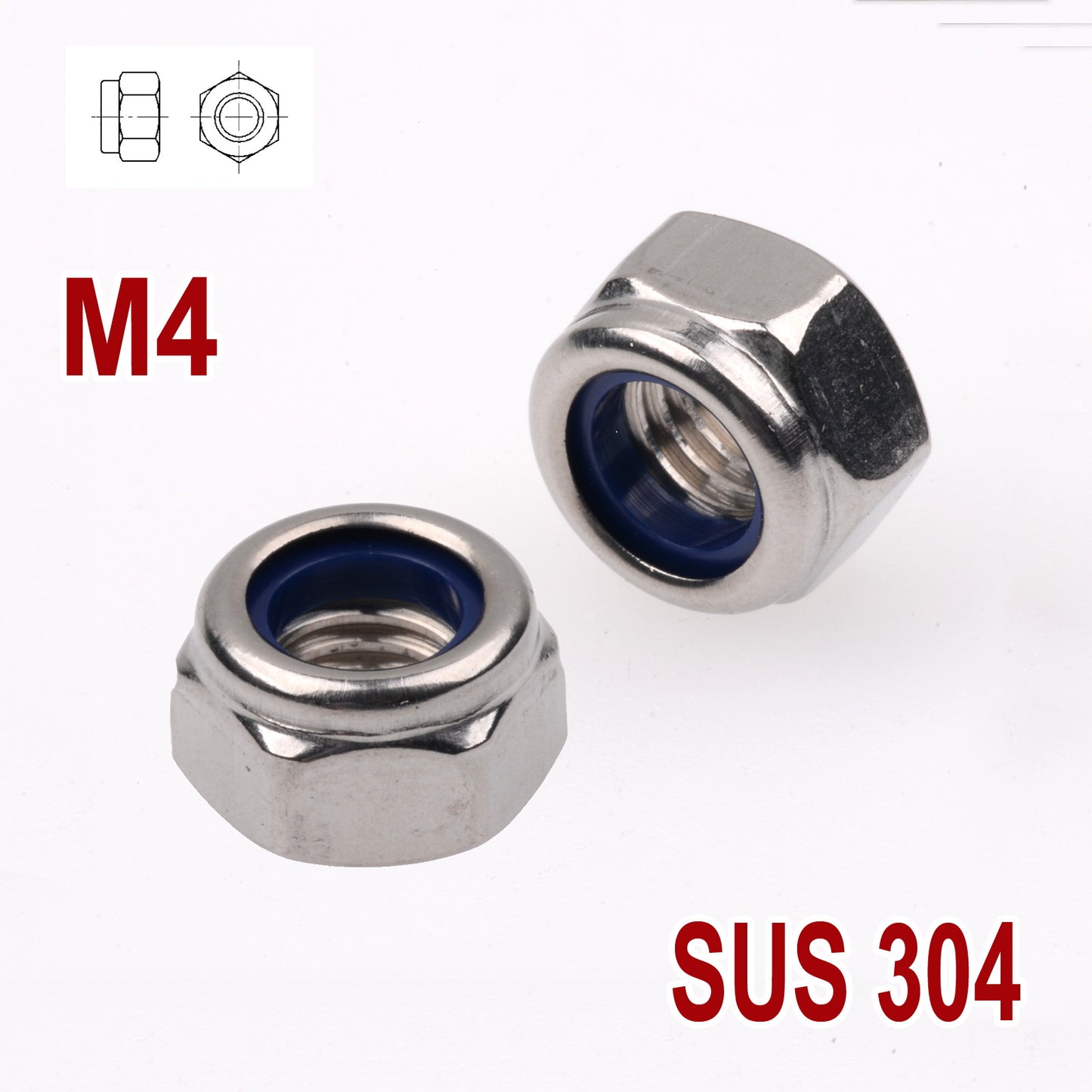iBase - M4 Nyloc Nylon Insert Nuts Nylock Stainless Nutsert Self-Locking Hex Bolt Kit - W14171VAR.jpg