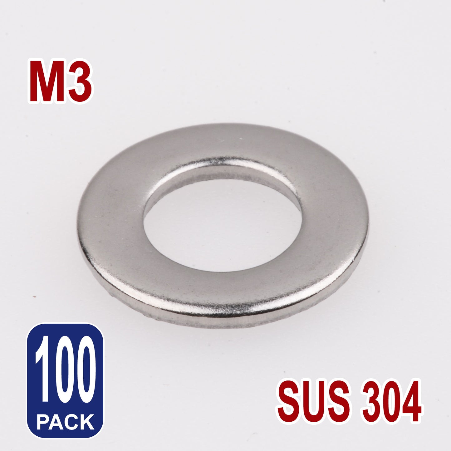 iBase - M3 Flat Washers Stainless Steel 304 Metric Fender Standard Washer Ring SS Kit - W14178B100.jpg