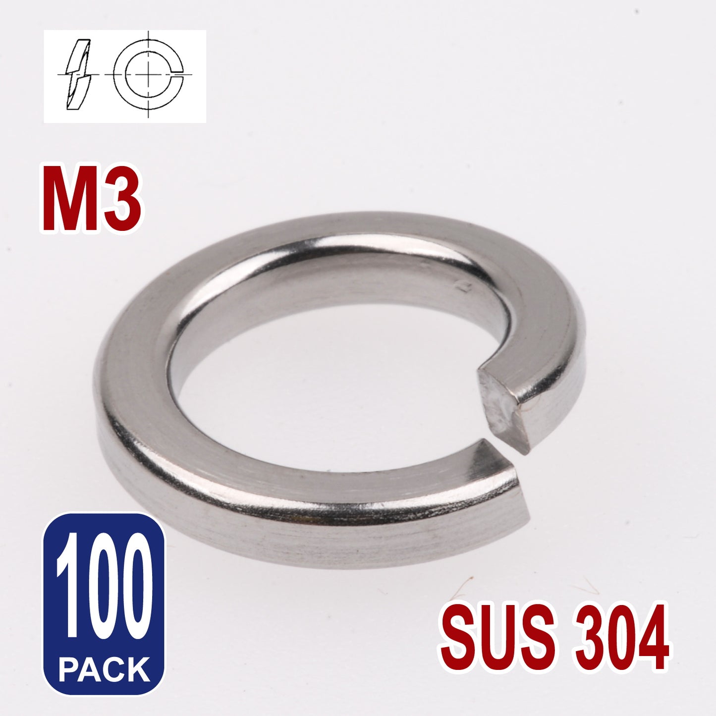 iBase - M3 Spring Split Washers Lock Washer Stainless Steel 304 Metric Round Rings Kit - W14185B100.jpg