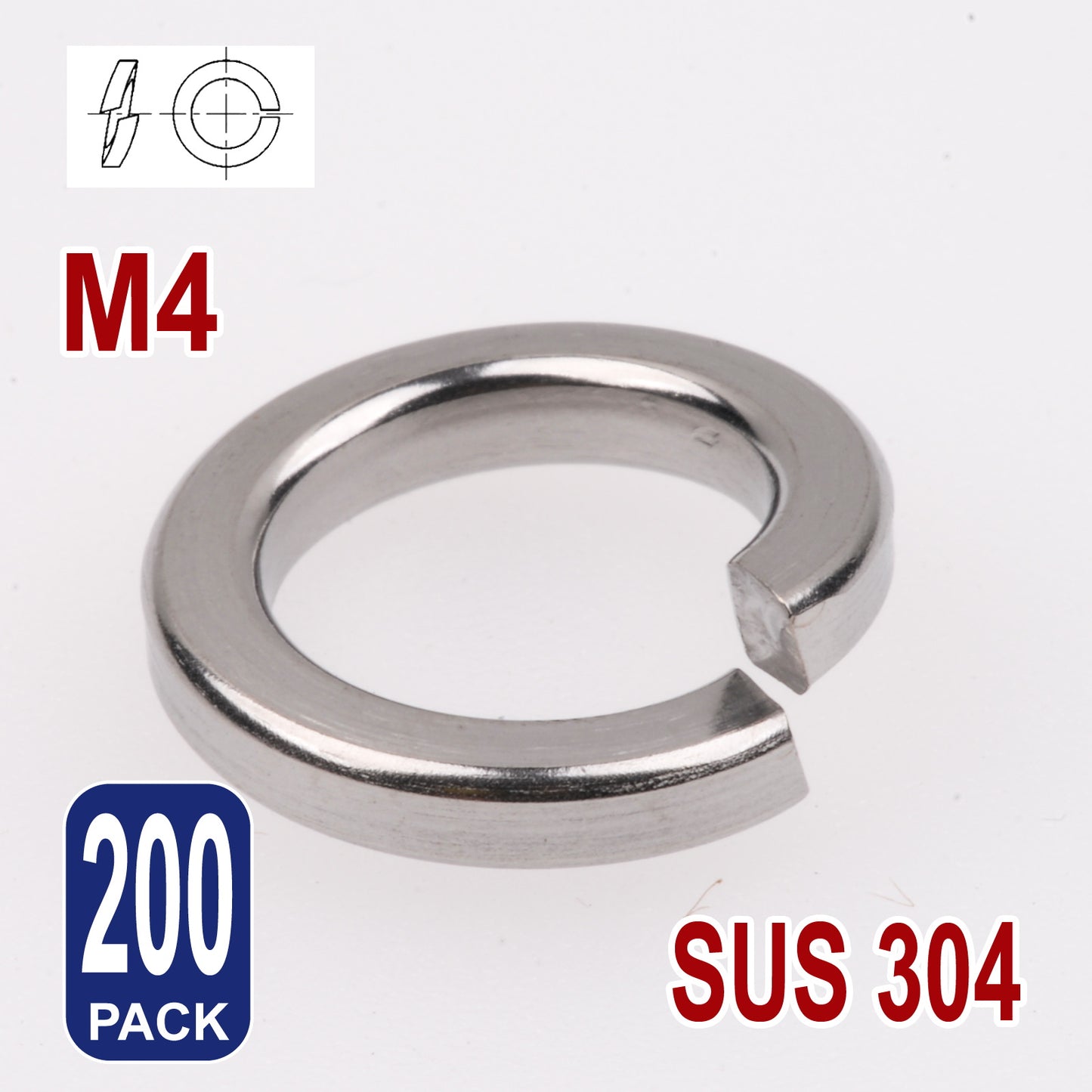 iBase - M4 Spring Split Washers Lock Washer Stainless Steel 304 Metric Round Rings Kit - W14186B200.jpg