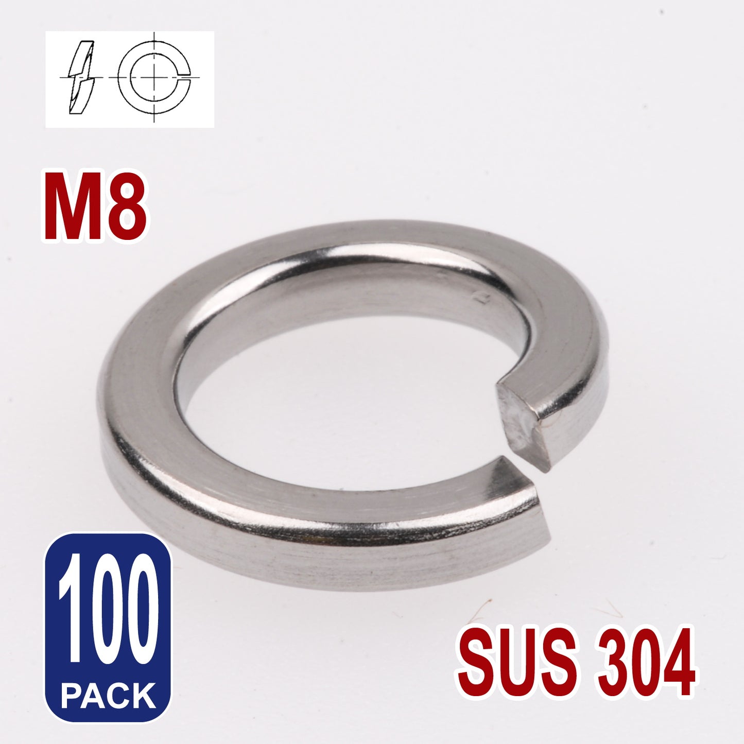 iBase - M8 Spring Split Washers Lock Washer Stainless Steel 304 Metric Round Rings Kit - W14189B100.jpg
