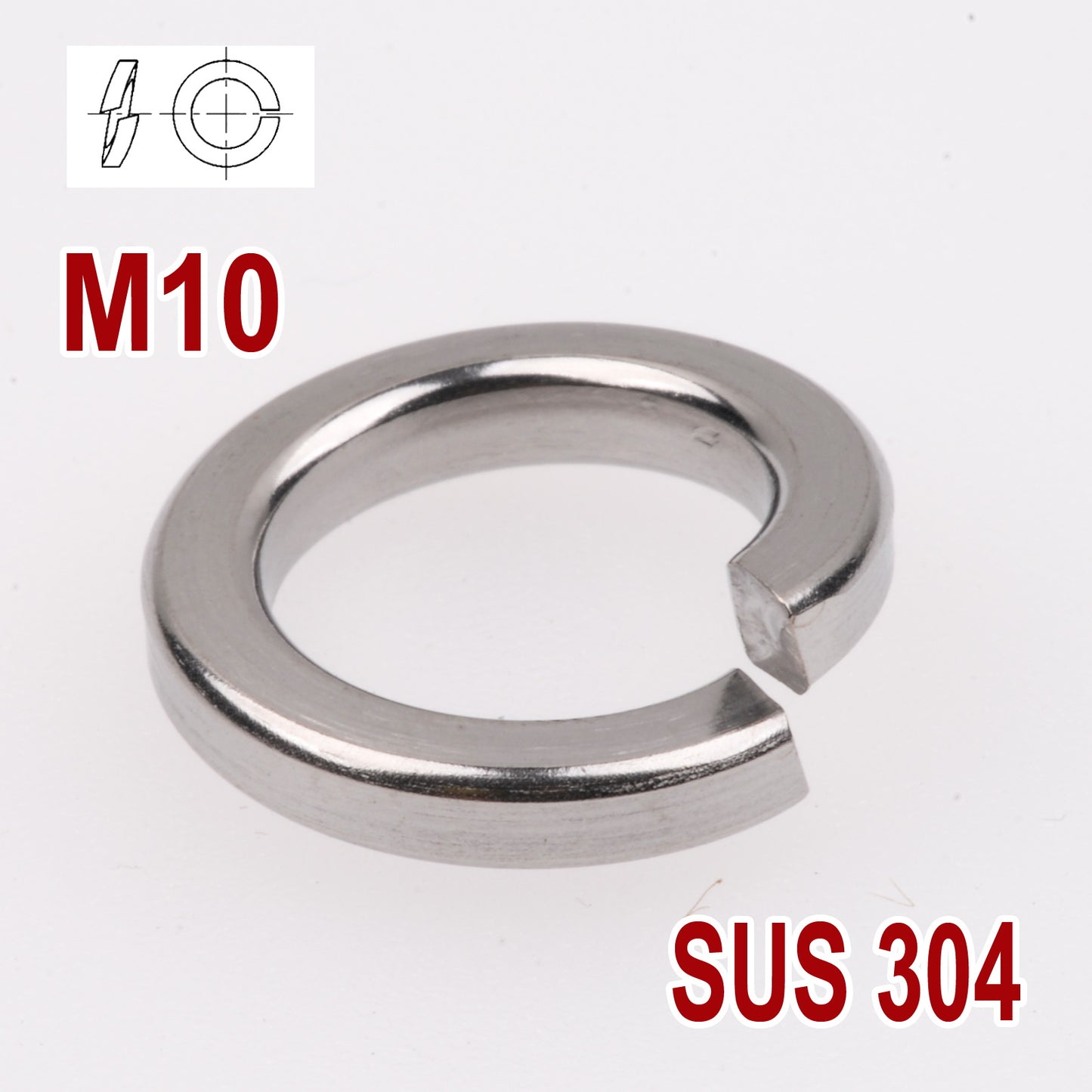 iBase - M10 Spring Split Washers Lock Washer Stainless Steel 304 Metric Round Rings Kit - W14190VAR.jpg