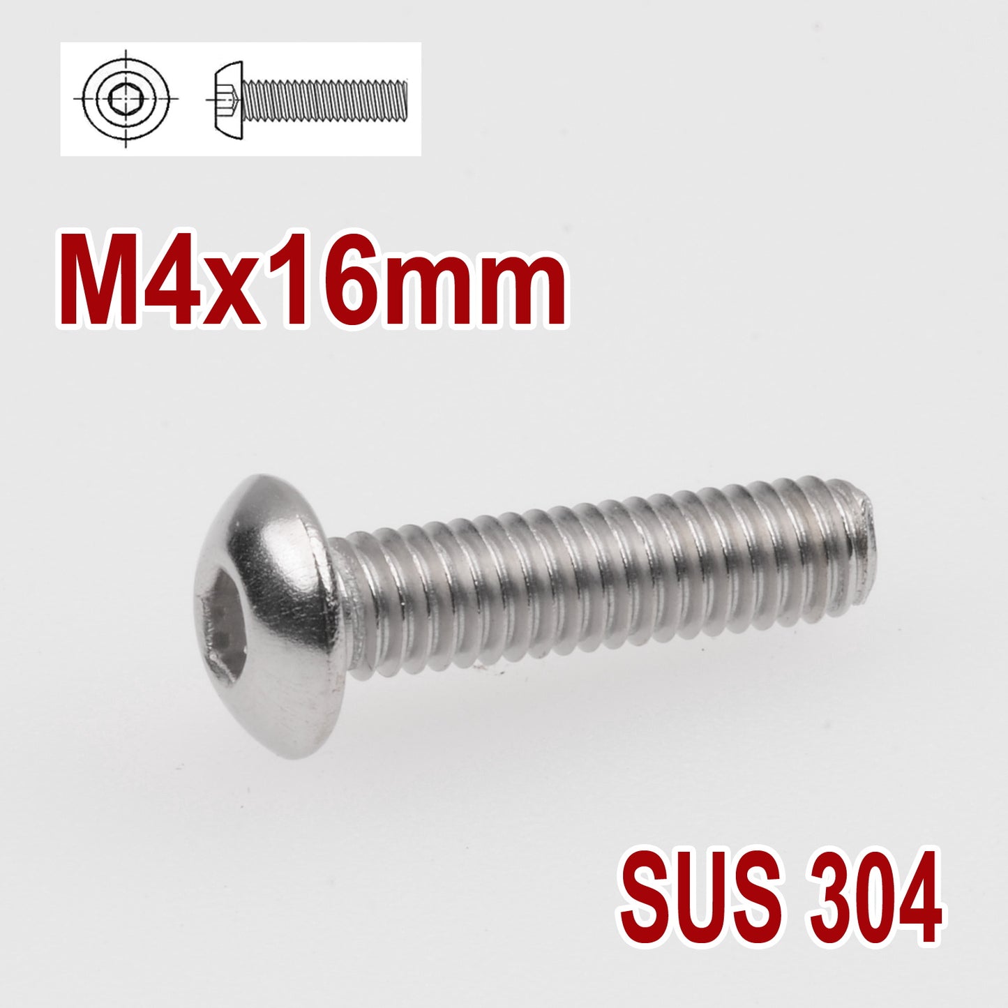 iBase - M4 x 16mm Hex Button Head Socket Cap Bolt Screws Allen Stainless Steel 4 mm Kit - W14312VAR.jpg