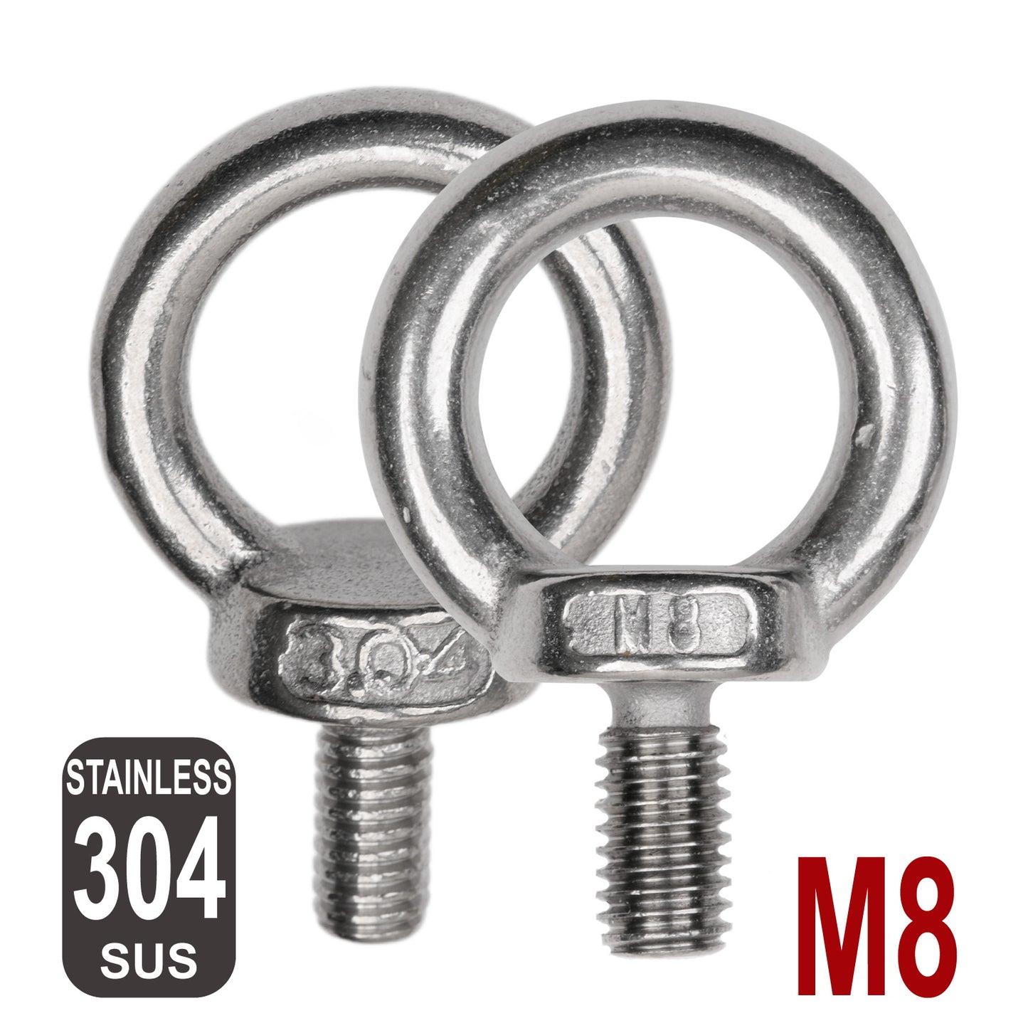 iBase - M8 Eye Bolts Lifting Ring Shoulder Bolt Thread Male Stainless Steel 304 SS Kit - W14612VAR.jpg
