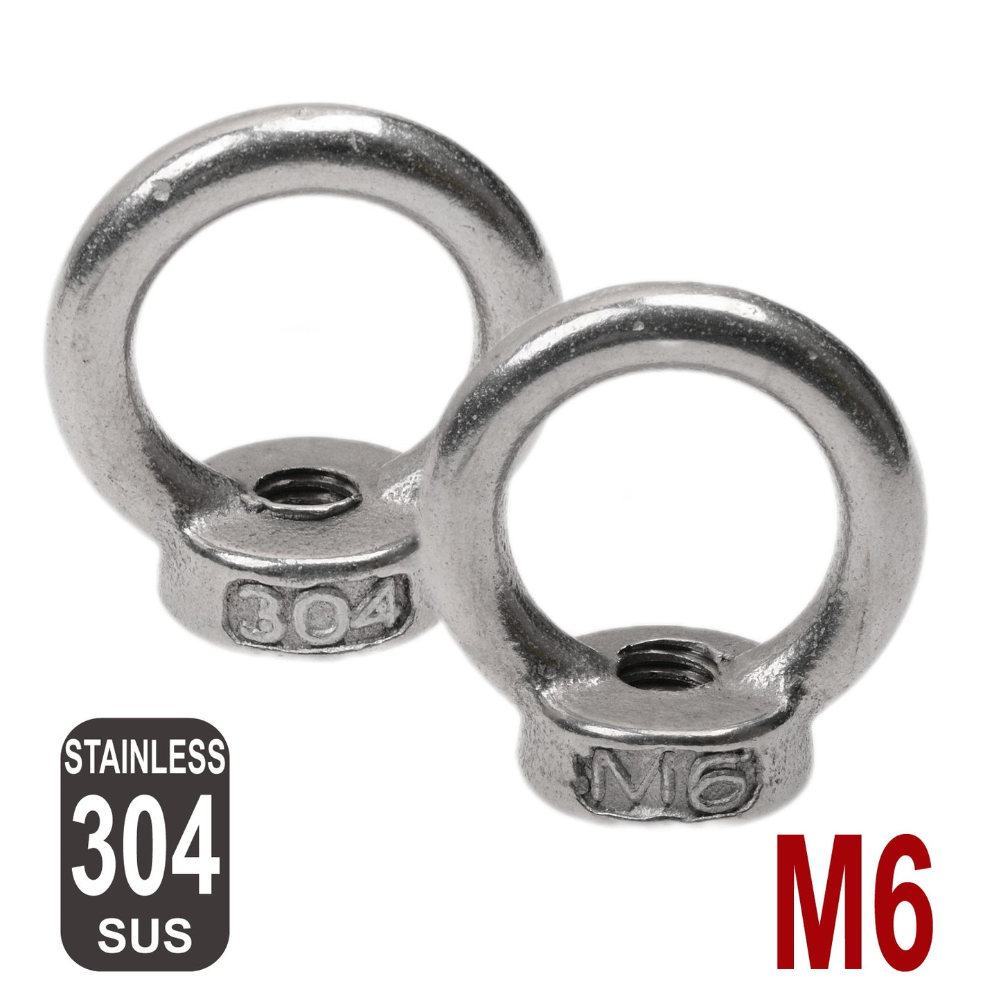 iBase - M6 Eye Nut Lifting Ring Shoulder Nuts Threaded Stainless Steel 304 Roof Rack Kit - W14615VAR.jpg