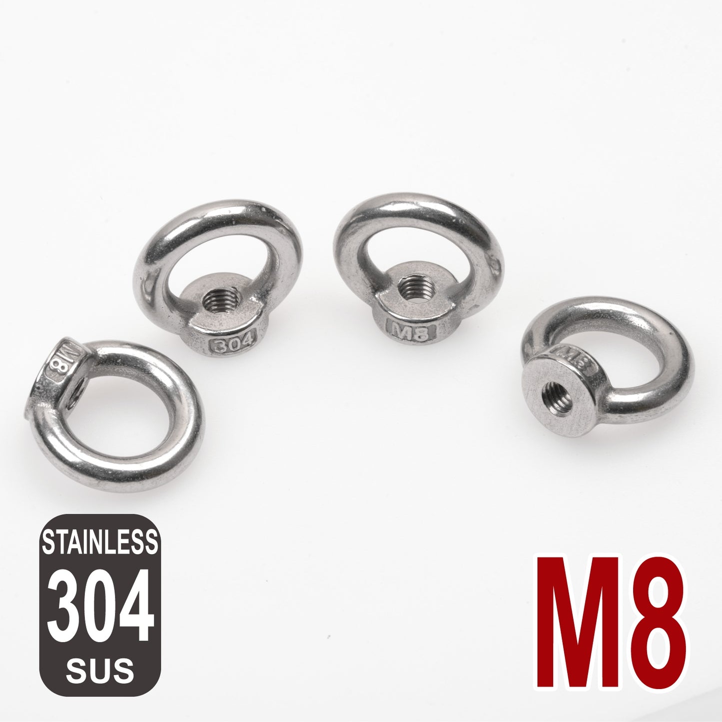 iBase - M8 Eye Nut Lifting Ring Shoulder Nuts Threaded Stainless Steel 304 Roof Rack Kit - W14616.PT02.jpg