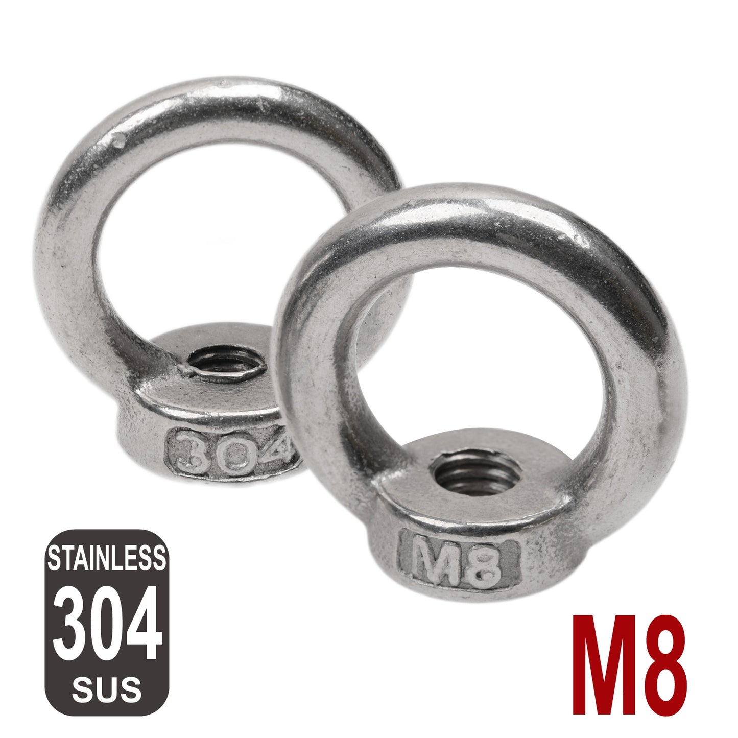 iBase - M8 Eye Nut Lifting Ring Shoulder Nuts Threaded Stainless Steel 304 Roof Rack Kit - W14616VAR.jpg