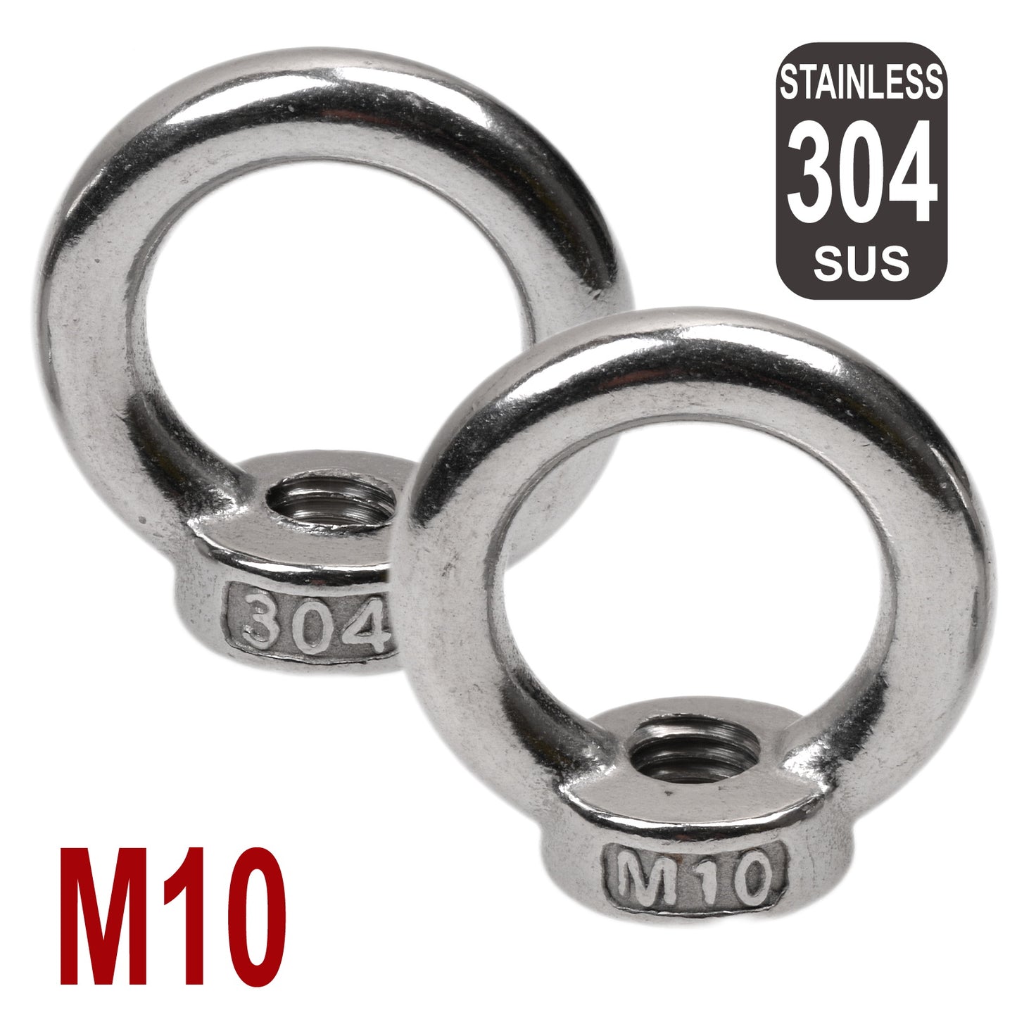 iBase - M10 Eye Nut Lifting Ring Shoulder Nuts Threaded Stainless Steel 304 Rack Kit - W14617.PT02.jpg