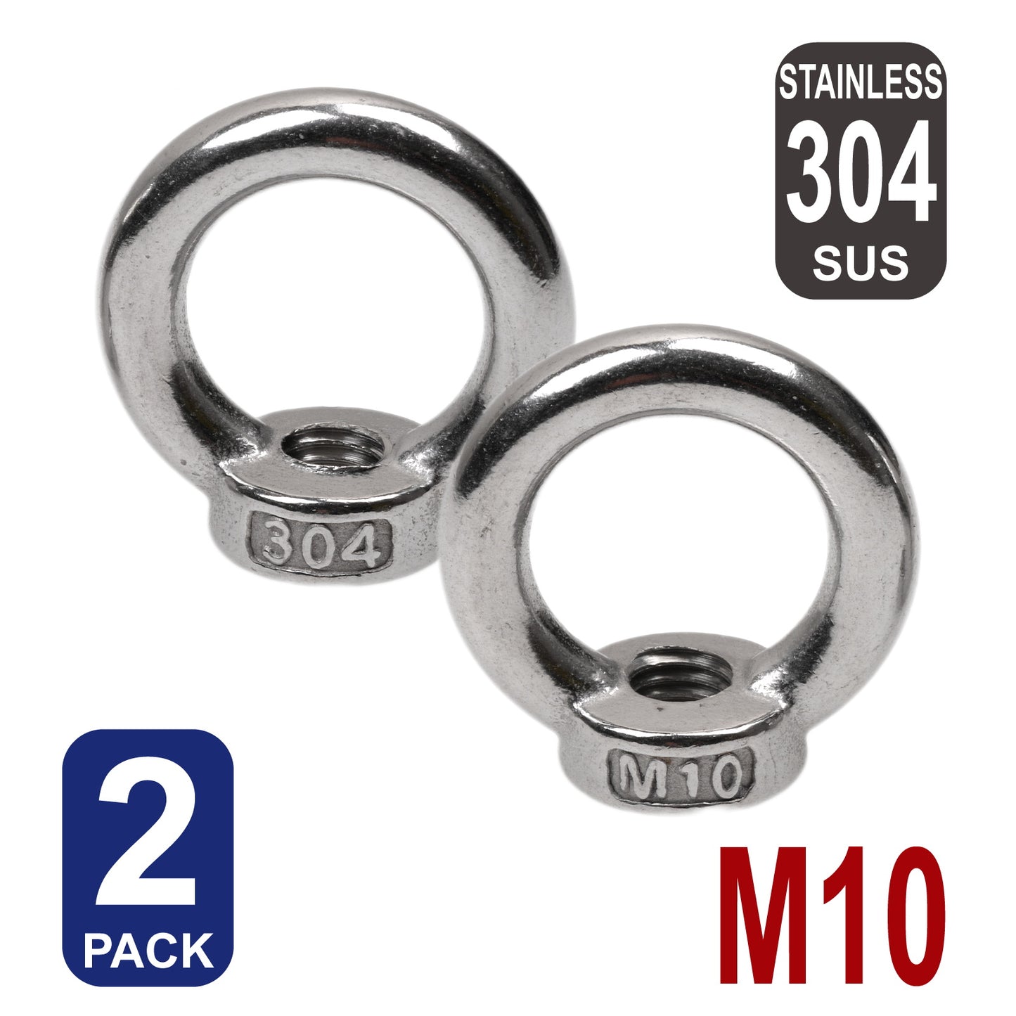 iBase - M10 Eye Nut Lifting Ring Shoulder Nuts Threaded Stainless Steel 304 Rack Kit - W14617B2.jpg