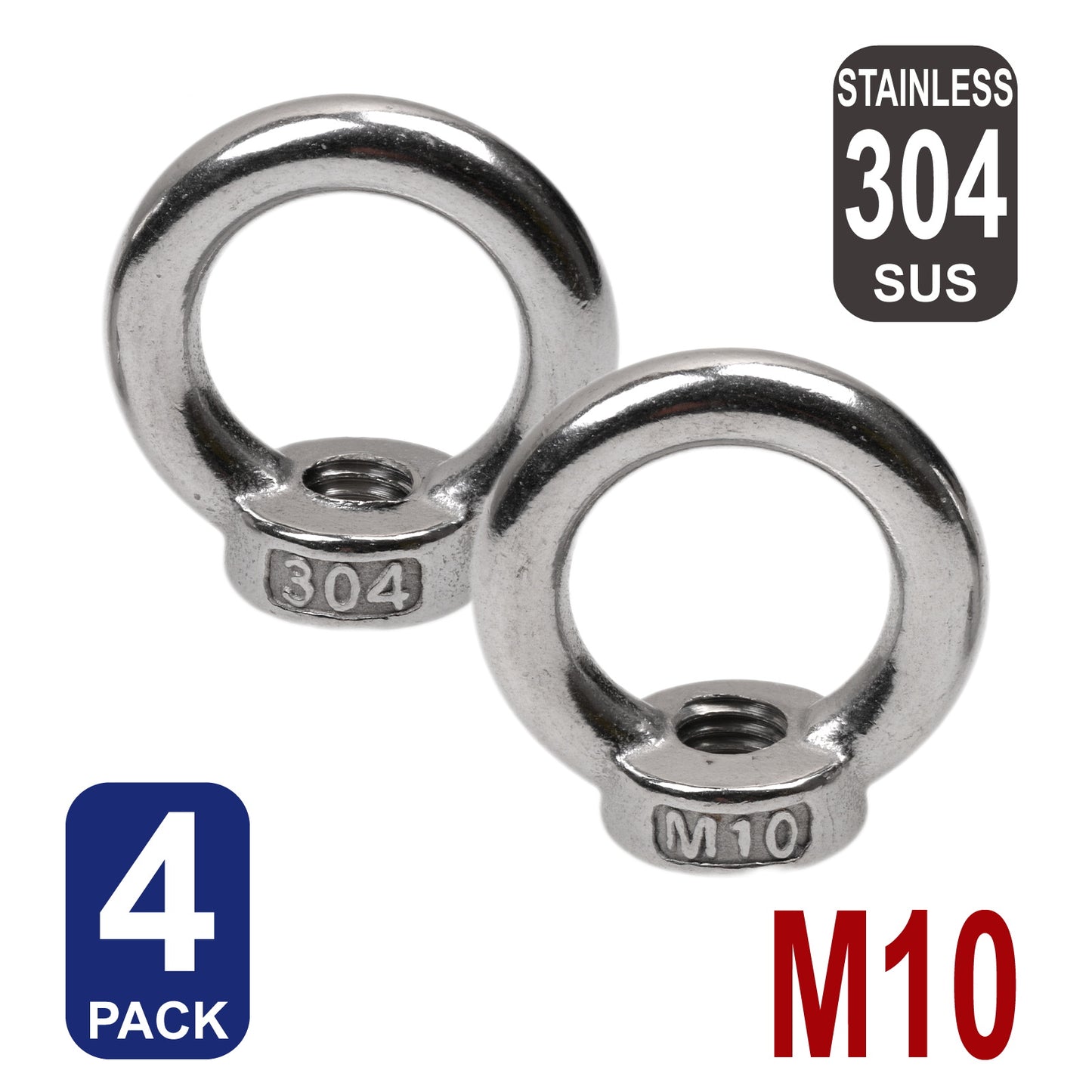 iBase - M10 Eye Nut Lifting Ring Shoulder Nuts Threaded Stainless Steel 304 Rack Kit - W14617B4.jpg