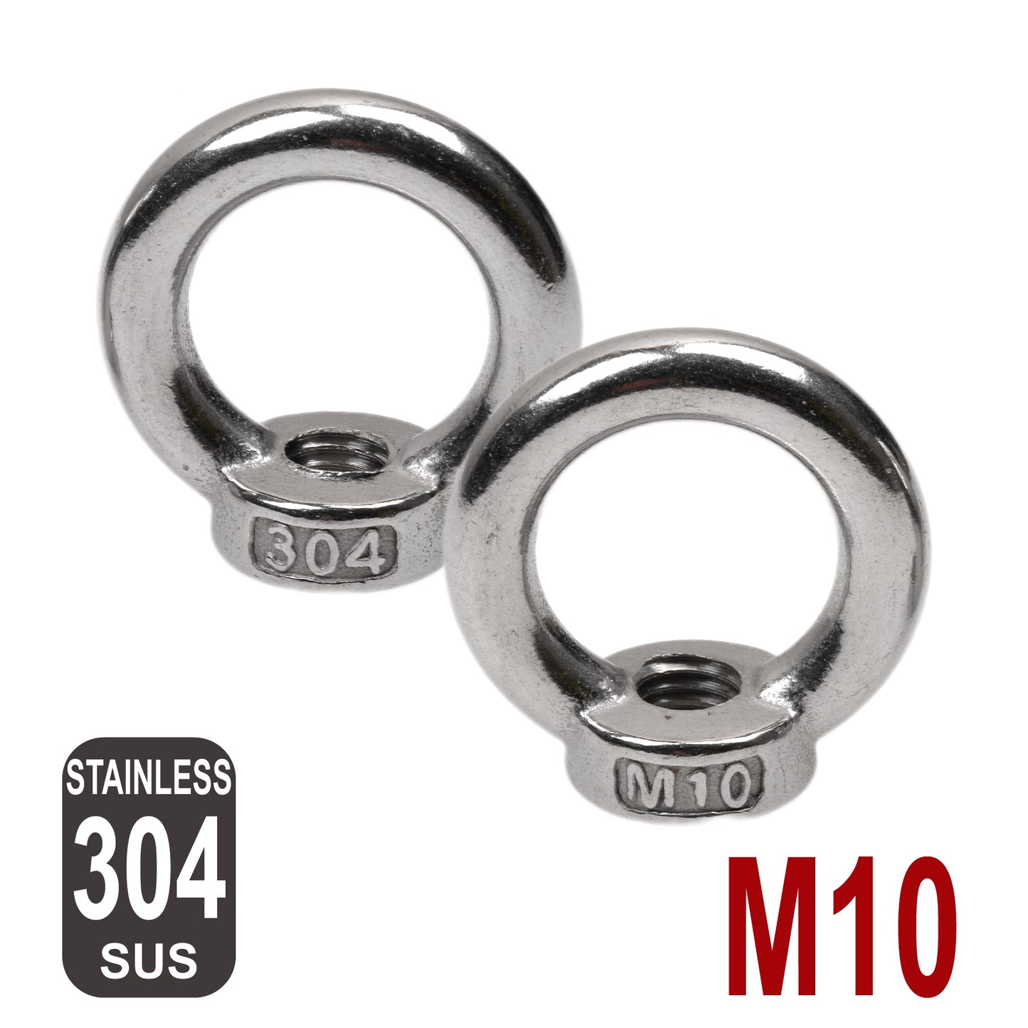 iBase - M10 Eye Nut Lifting Ring Shoulder Nuts Threaded Stainless Steel 304 Rack Kit - W14617VAR.jpg