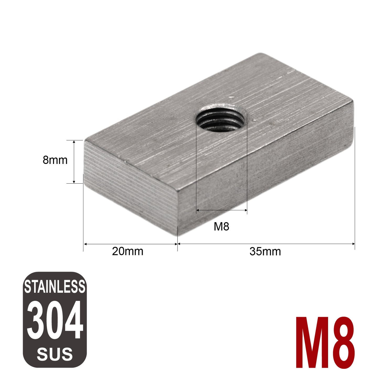 iBase - M8 8mm Slot Channel Nuts Slider Rhino Thule Yakima Roof Rack Track Stainless 4x - W14689.PT01.jpg