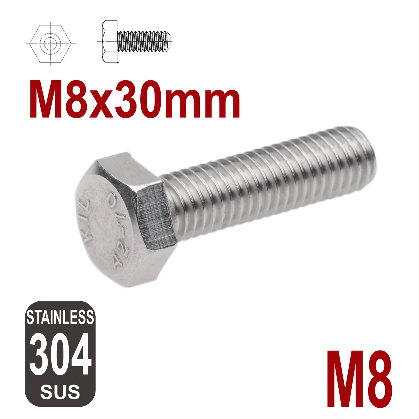 iBase - M10x30 8mm Slot Channel Nuts Hex Bolts Slider Rhino Thule Yakima Roof Rack 4set - W14691M3.PT02.jpg