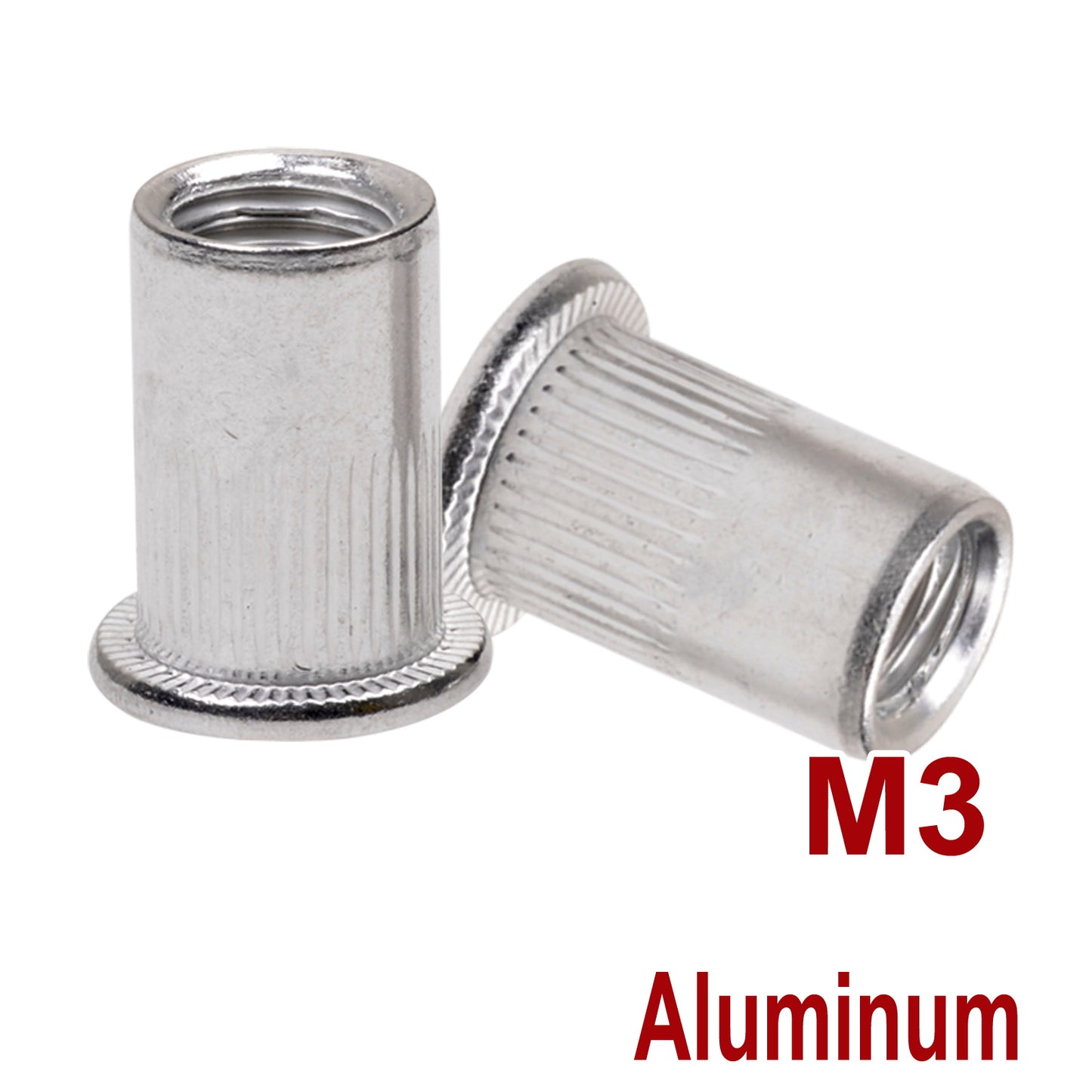 iBase - M3 Rivet Nuts Threaded Insert Nutsert Flat Head Rivnuts Aluminium Knurled Kit - W21044VAR.jpg