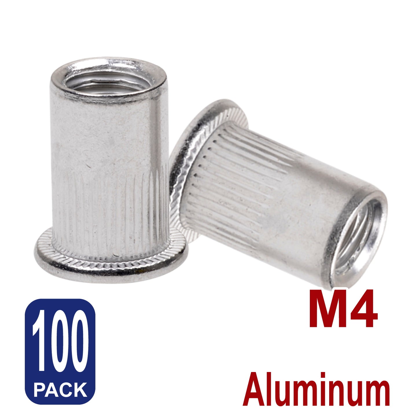 iBase - M4 Rivet Nuts Threaded Insert Nutsert Flat Head Rivnuts Aluminium Knurled Kit - W21045B100.jpg