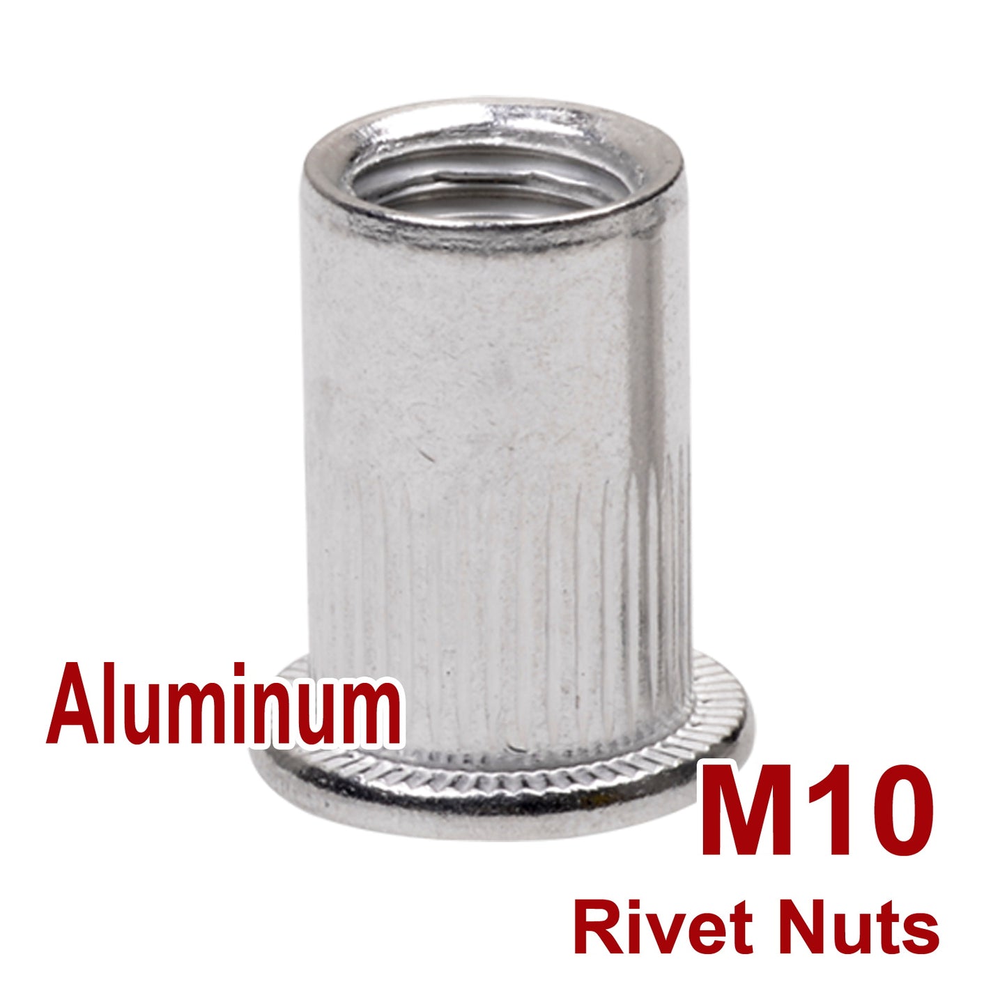 iBase - M10 Rivet Nuts Threaded Insert Nutsert Flat Head Rivnuts Aluminium Knurled Kit - W21049.PT01.jpg
