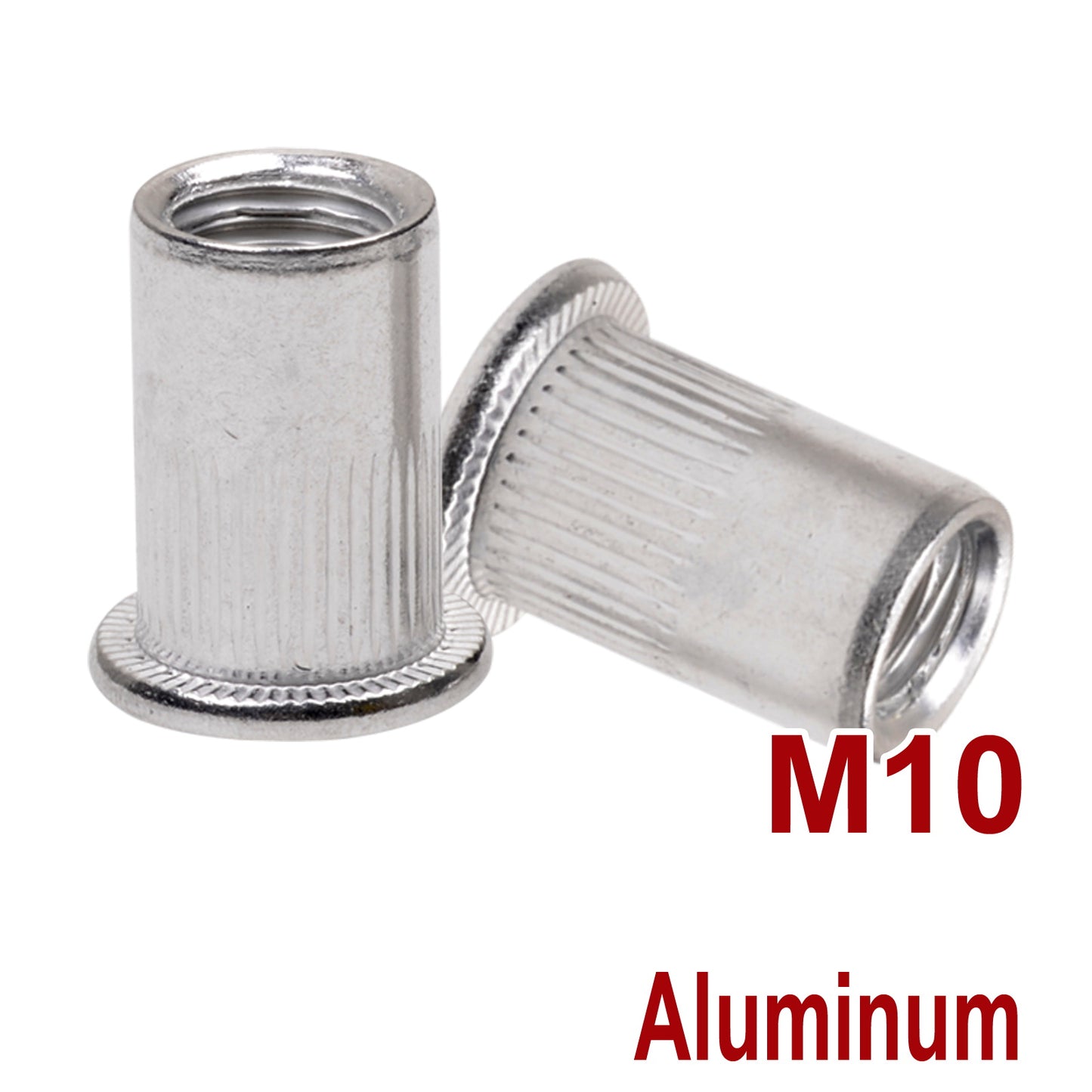 iBase - M10 Rivet Nuts Threaded Insert Nutsert Flat Head Rivnuts Aluminium Knurled Kit - W21049VAR.jpg