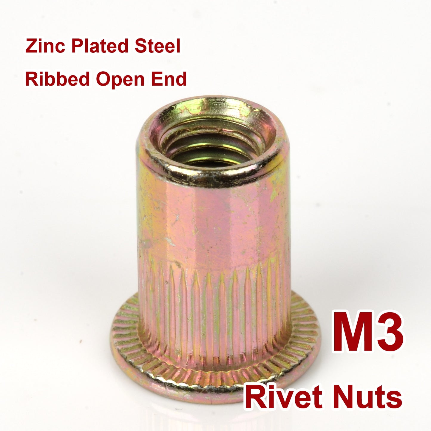 iBase - M3 Rivet Nuts Threaded Insert Nutsert Flat Head Rivnuts Yellow Zinc Plated Kit - W21053.PT01.jpg