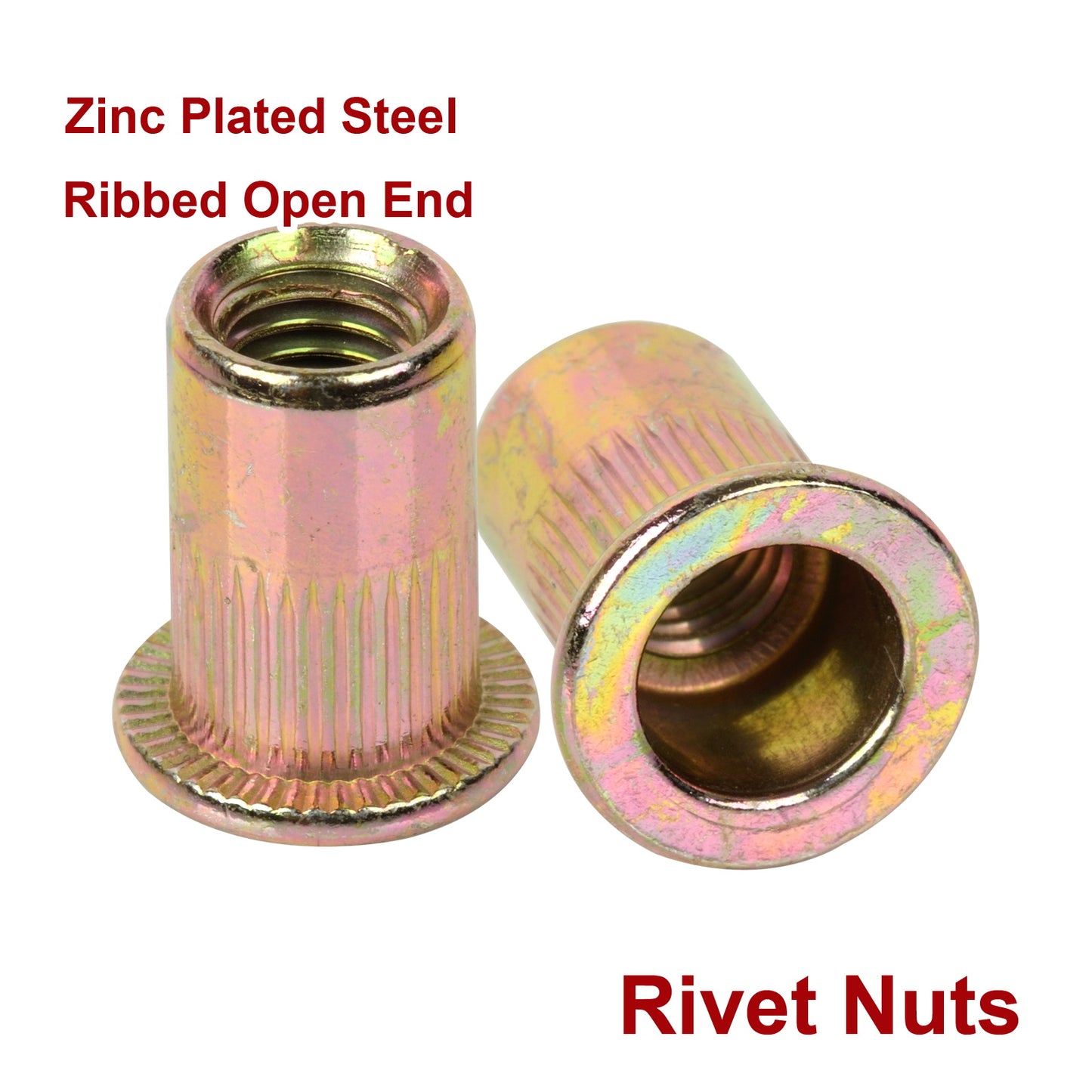 iBase - M3-M10 Rivet Nuts Threaded Insert Nutsert Flat Head Rivnuts Zinc 6size 100x - W21053M.PT02.jpg