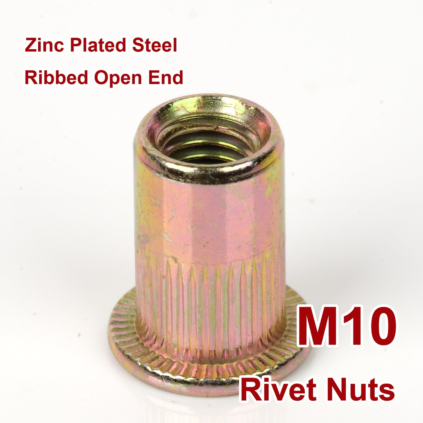 iBase - M10 Rivet Nuts Threaded Insert Nutsert Flat Head Rivnuts Yellow Zinc Plated Kit - W21058.PT01.jpg