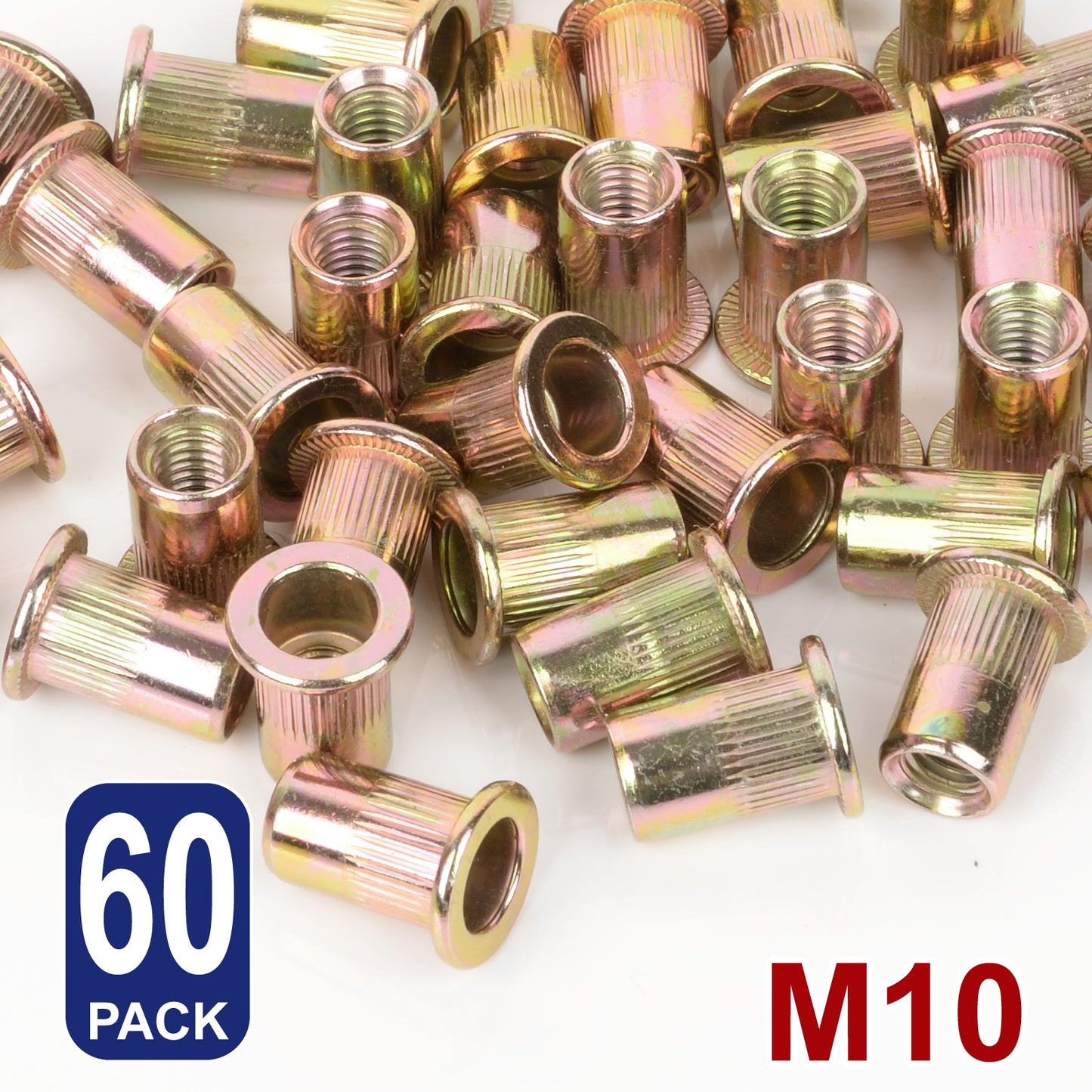 iBase - M10 Rivet Nuts Threaded Insert Nutsert Flat Head Rivnuts Yellow Zinc Plated Kit - W21058B60.jpg
