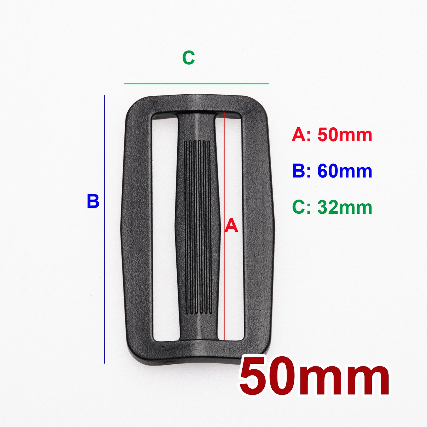 iBase - 50 mm Slider Webbing Strap Tri Glide Buckle Side Release Clips Belt Buckles Kit - W92225.PT01.jpg