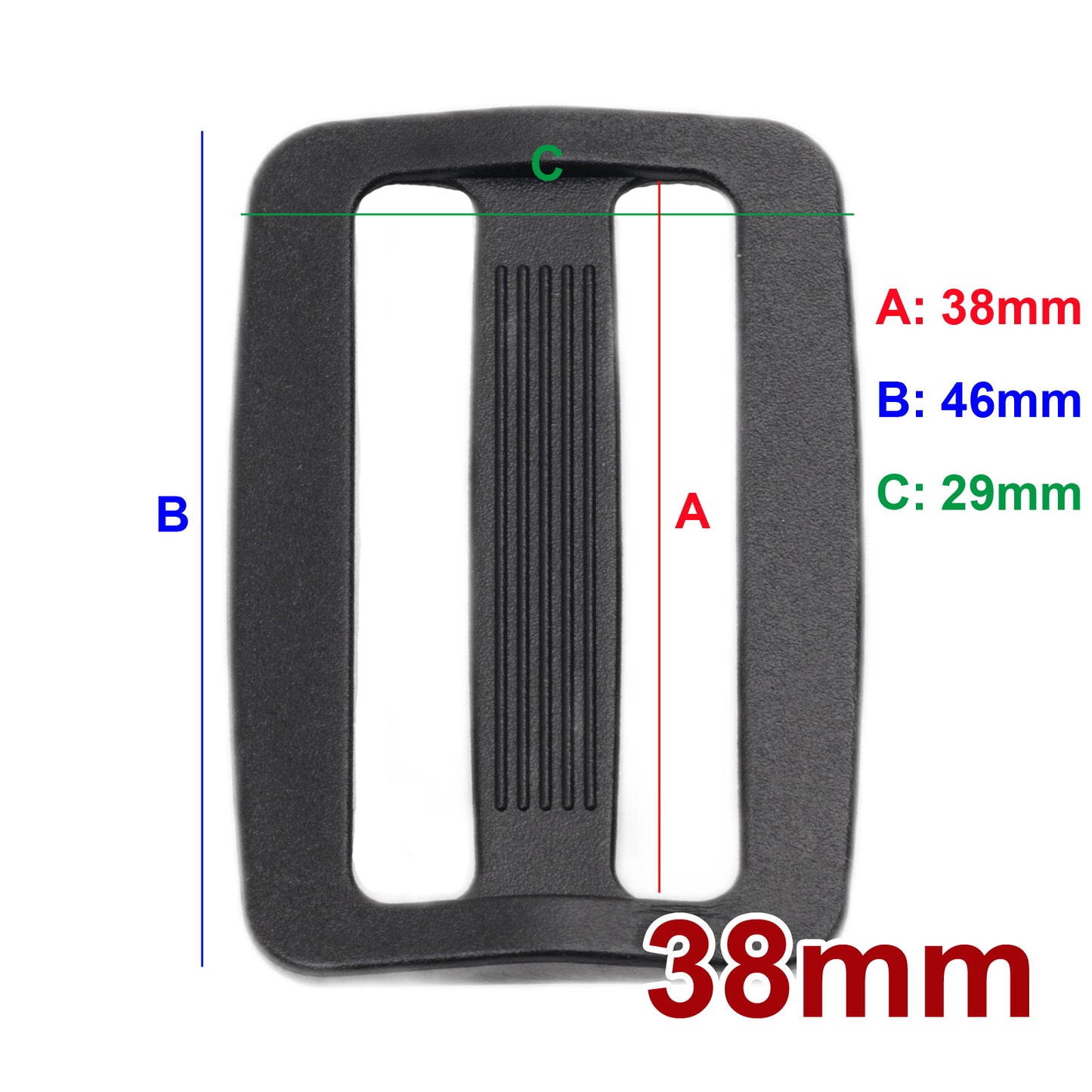 iBase - 38 mm Slider Webbing Strap Tri Glide Buckle Side Release Clips Belt Buckles Kit - W92252.PT01.jpg