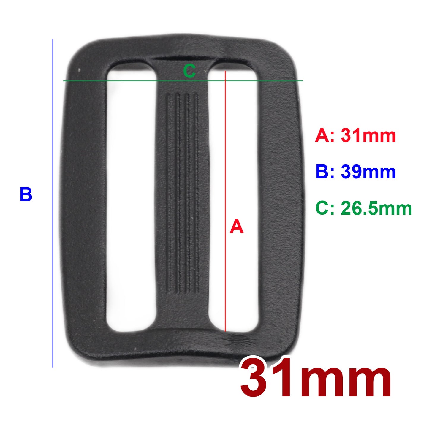 iBase - 31 mm Buckle Quick Side Release Clips Tri Glide Slider Webbing Straps Belt Kit - W92348VP.PT03.jpg