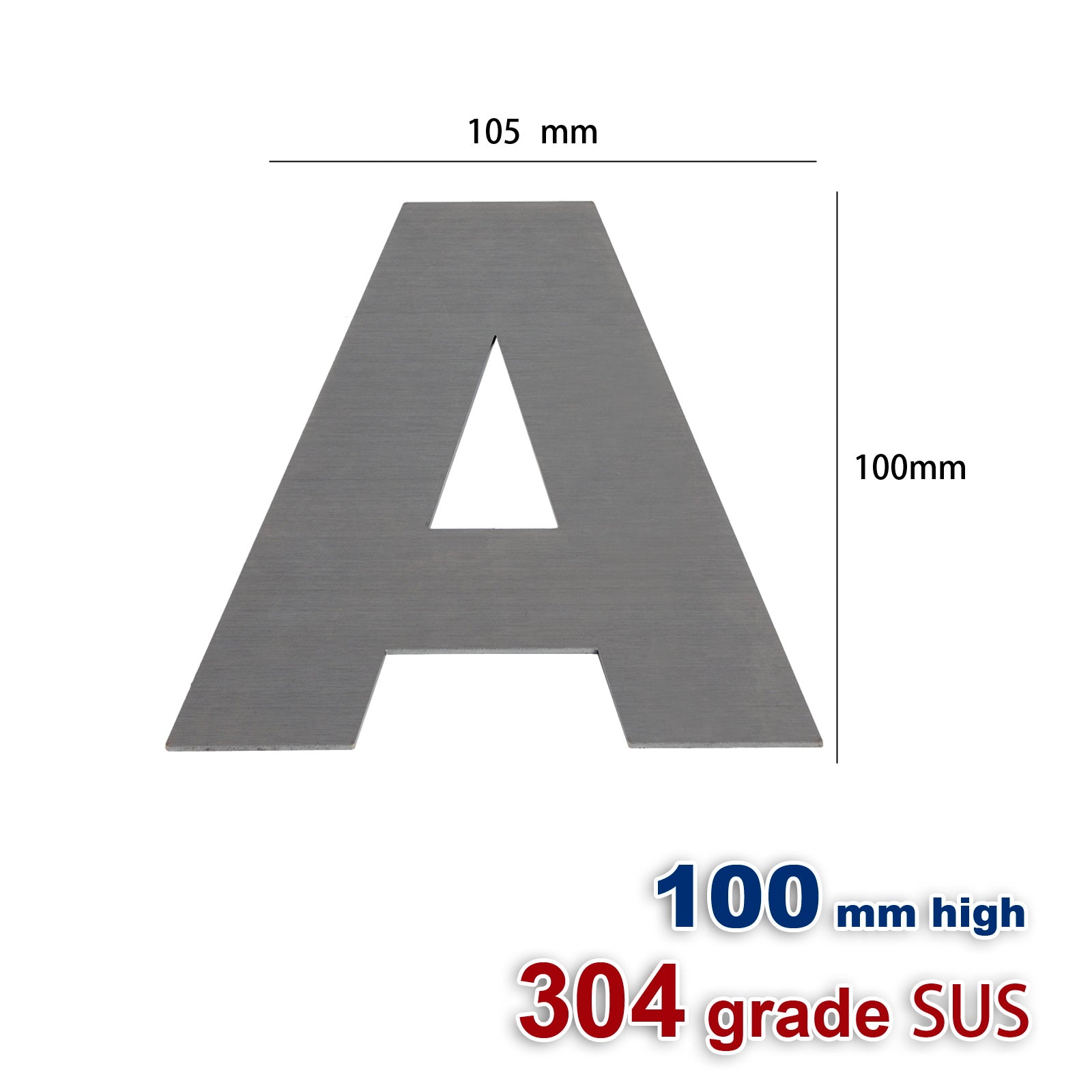 iBase - 100 mm House Number Plate Stainless Steel Flat Sign Mail Letter Box Numbers Kit - W11311A1.jpg