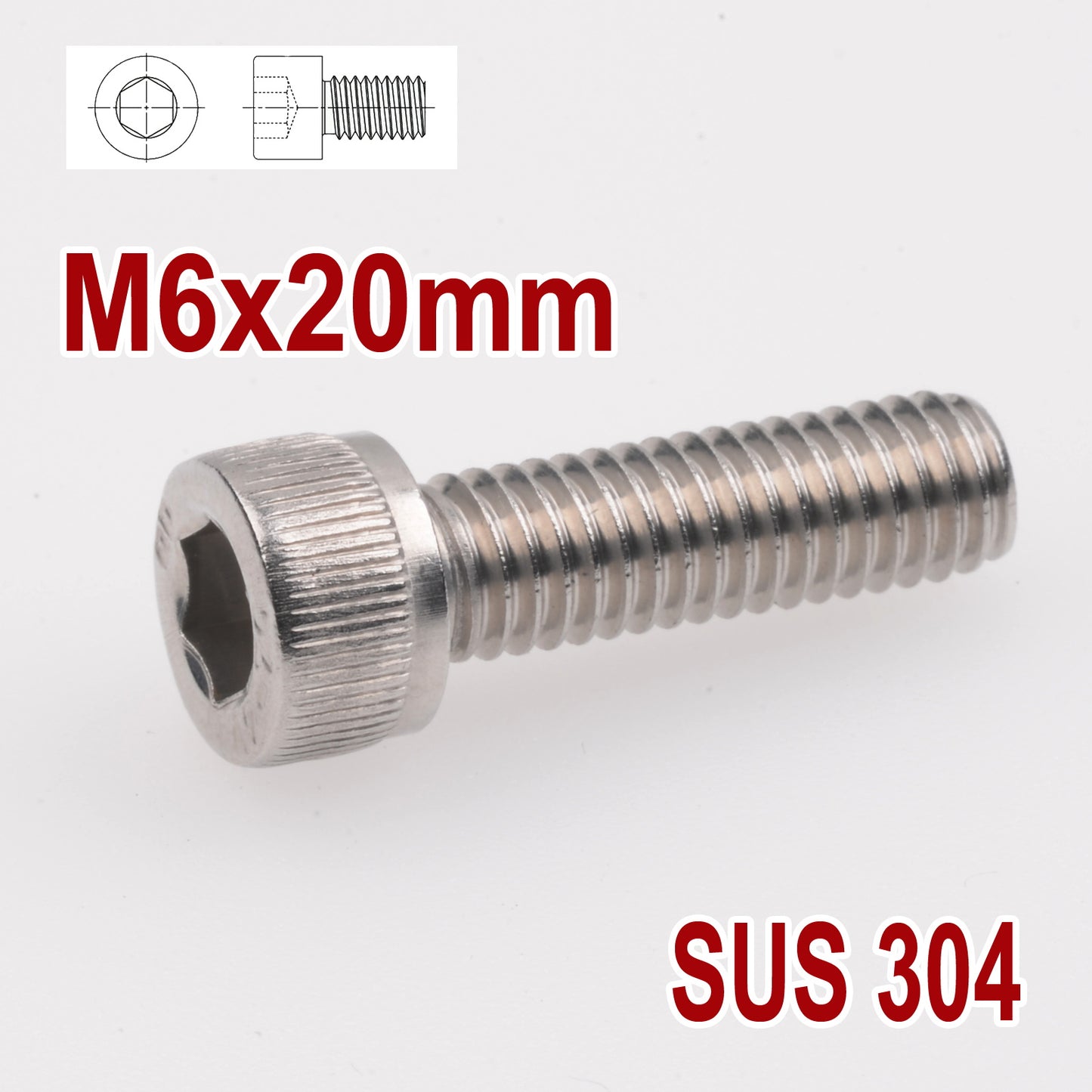 iBase - M6 x 20mm Socket Head Cap Screws Hex Allen Drive Bolts Stainless Steel Skt Kit - W14032VAR.jpg