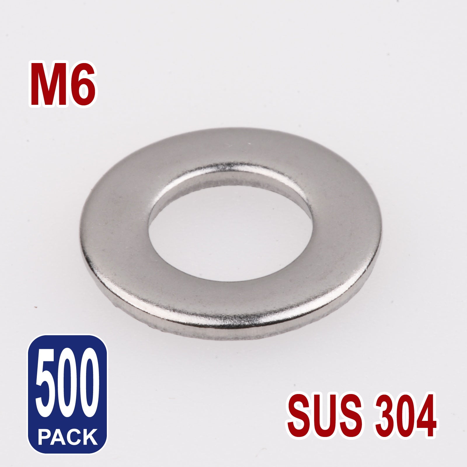 iBase - M6 Flat Washers Stainless Steel 304 Metric Fender Standard Washer Ring SS Kit - W14181B500.jpg