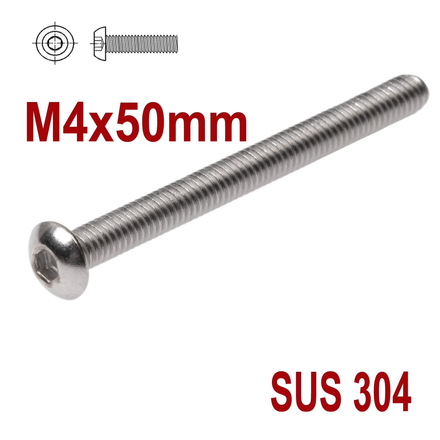 iBase - M4 x 50mm Hex Button Head Socket Cap Bolt Screws Allen Stainless Steel 4 mm Kit - W14316VAR.jpg