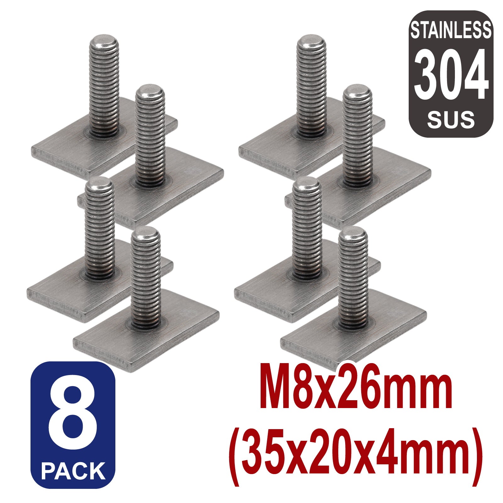 M8x26 Slot Channel T Bolts Slider Rhino Thule Yakima Roof Rack Track Nuts 8x