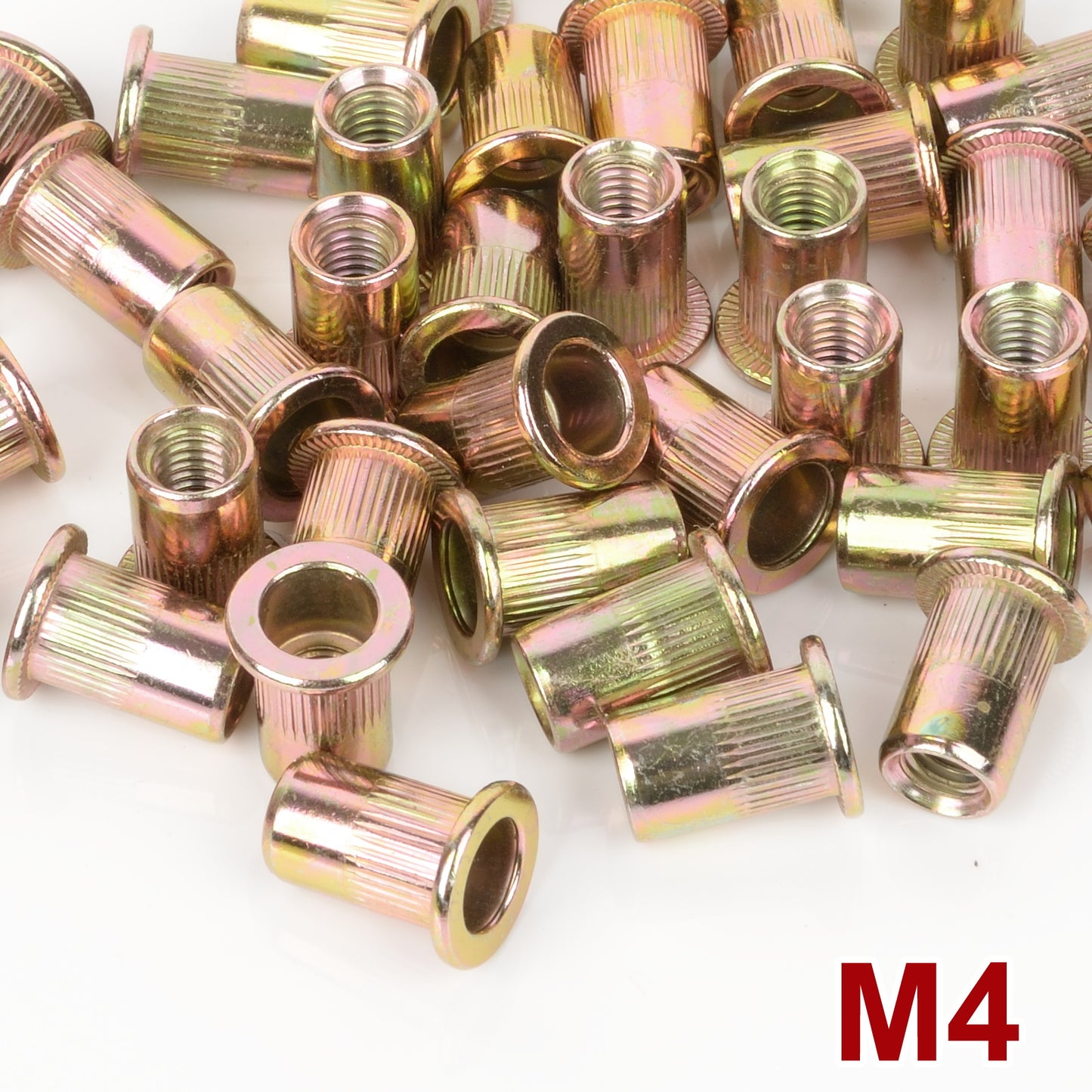 iBase - M4 Rivet Nuts Threaded Insert Nutsert Flat Head Rivnuts Yellow Zinc Plated Kit - W21054VAR.jpg